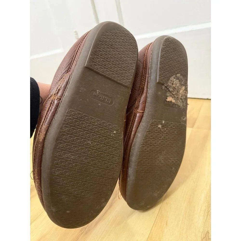 L.L.Bean Men’s Brown Leather Slip-On Shoes Size 11